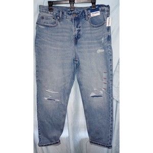 Gap Men's Loose  Light Blue Distessed Tapered Jeans NEW WITH TAGS  34x32